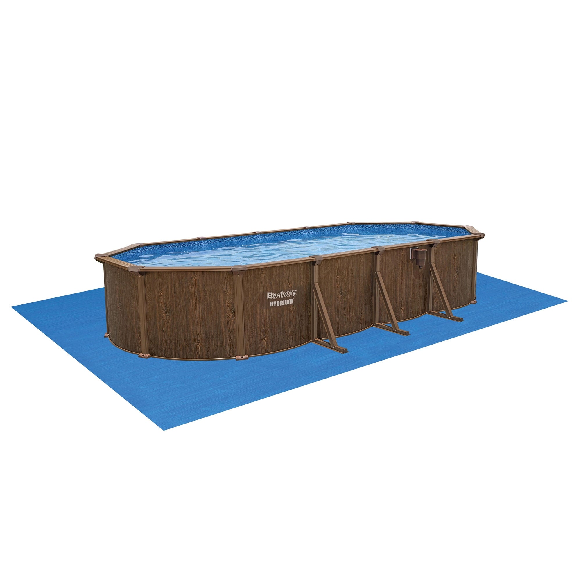 Bestway Hydrium 24' x 12' x 52 Steel Side Wall Above Ground Pool w/ Sand Pump & Accessories