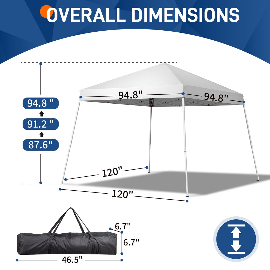 Ktaxon 10ft x 10ft Ez Pop Up Canopy Tent,Outdoor Sun Shade Shelter,Beach Tent,Outdoor Gazebo for Party Wedding Camping BBQ Events,Blue