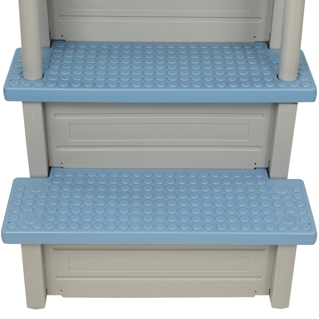 Aqua Select White Outside Flip-up Safety Ladder for Above Ground Pools 48-54H