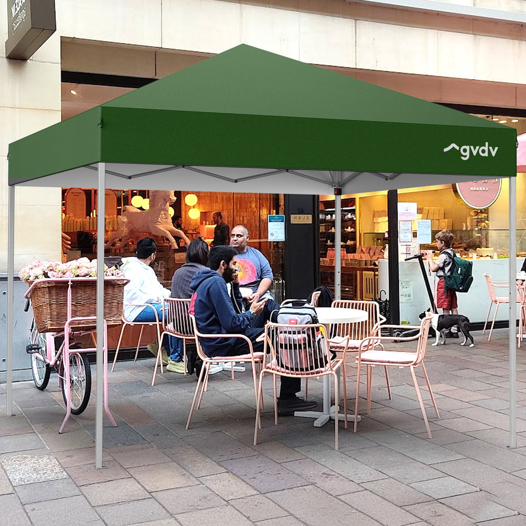 GVDV Canopy Tent, 10x10 ft Easy Pop up Outdoor Canopy Tent, Portable Straight Leg Gazebo Instant Canopy, Blue