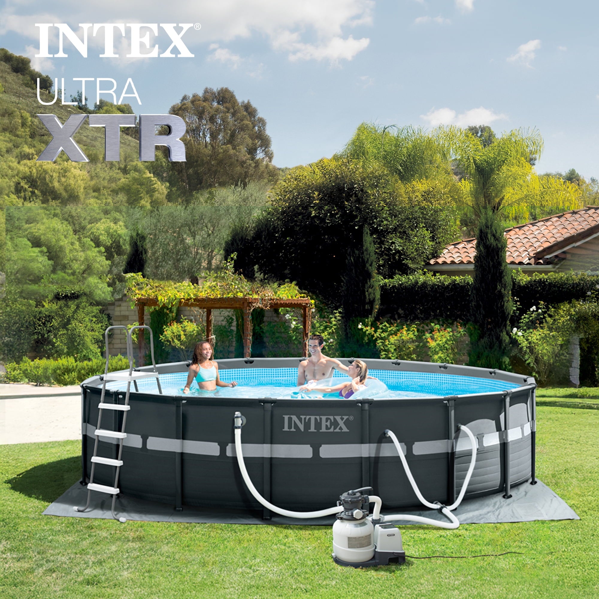 Intex Ultra XTR 24' x 52 Round Above Ground Pool & 2 Pack OptiFlow Filter Sand