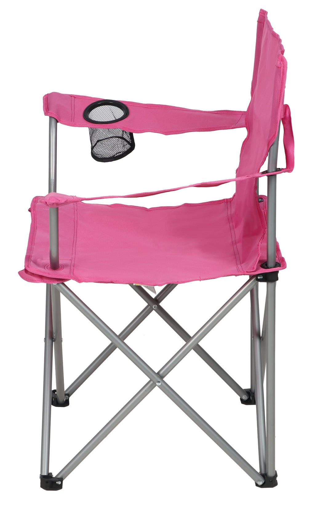 Ozark Trail Quad Folding Camp Chair with Cup Holder, Black