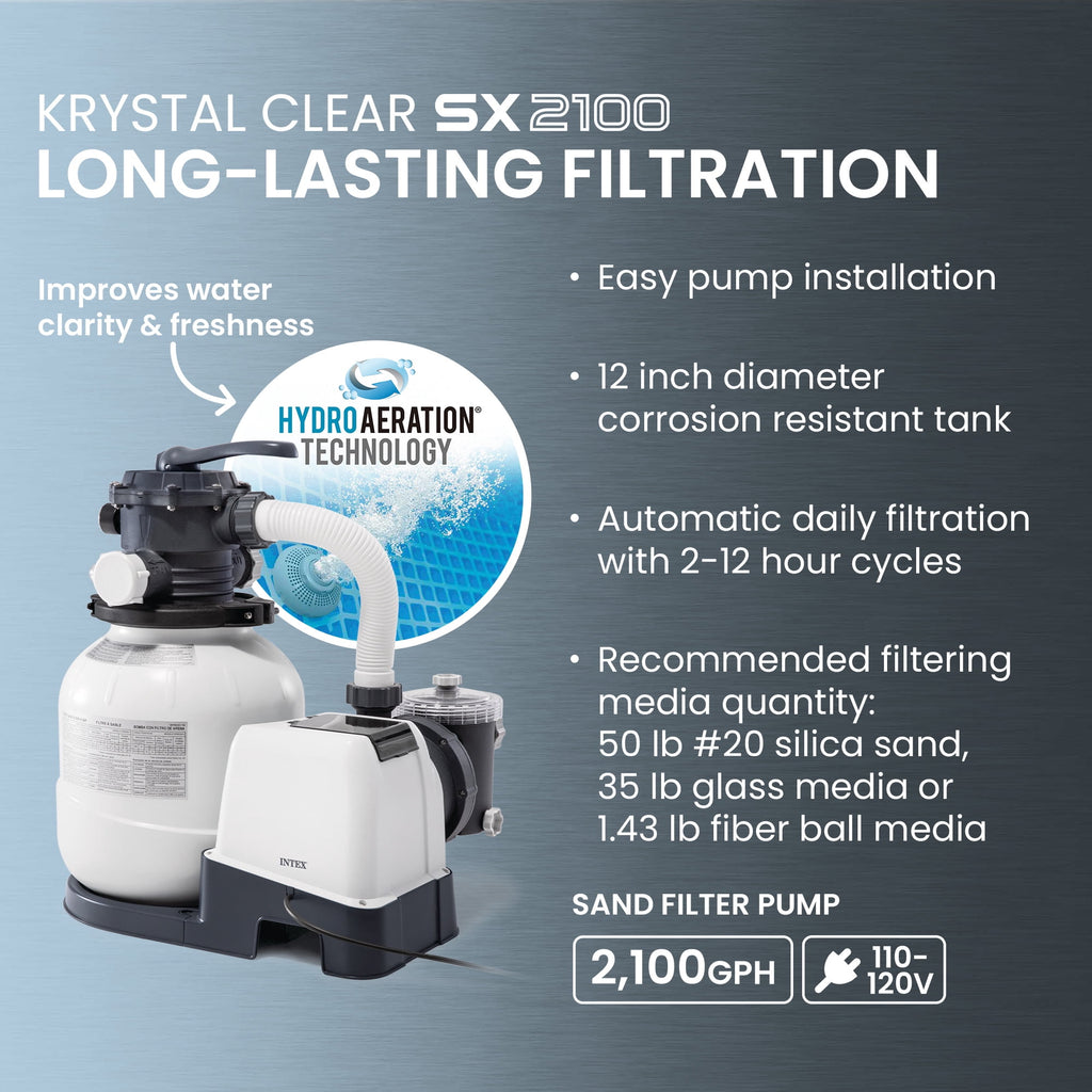 Intex Ultra XTR 24' x 52 Round Above Ground Pool & 2 Pack OptiFlow Filter Sand