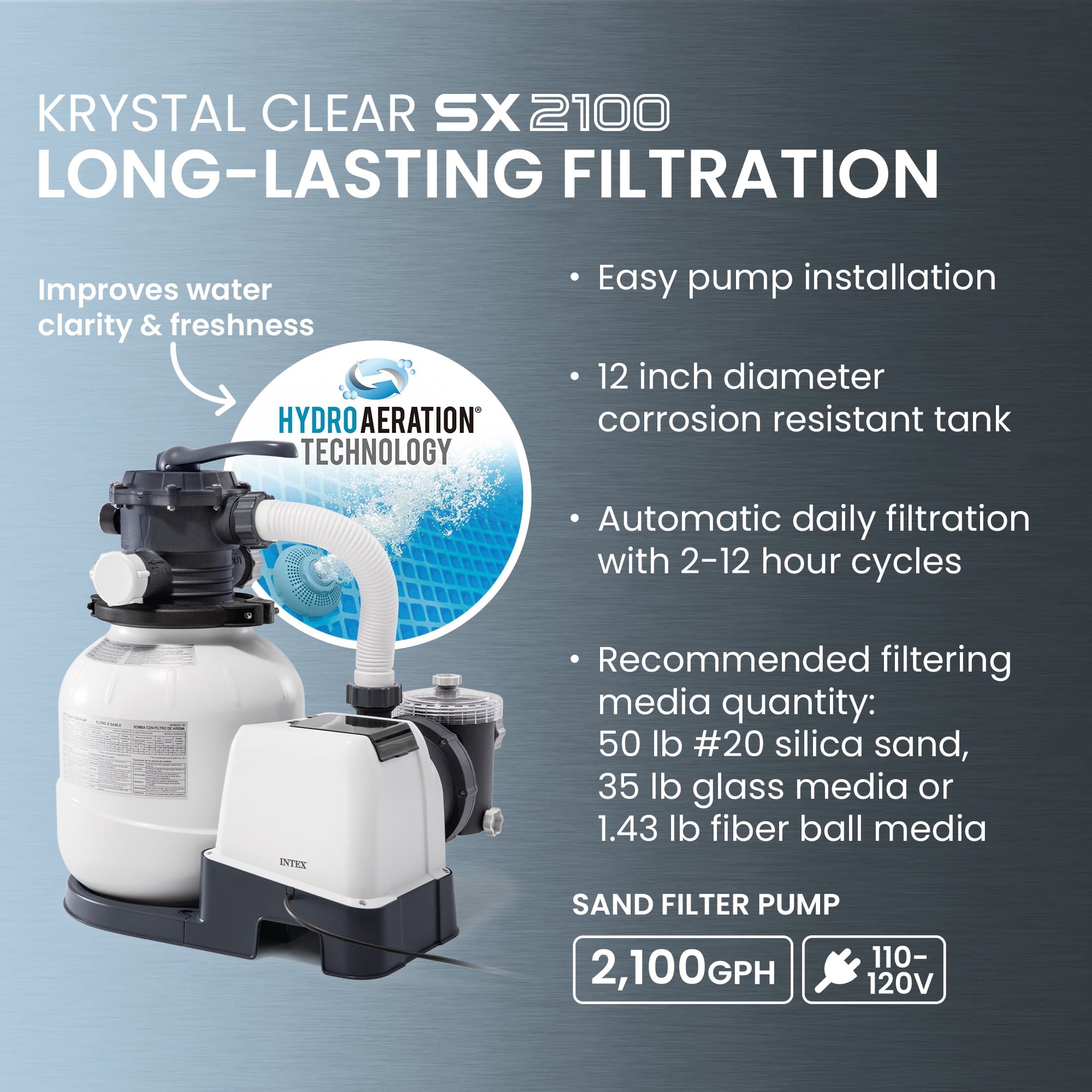 Intex Ultra XTR 24' x 52 Round Above Ground Pool & 2 Pack OptiFlow Filter Sand