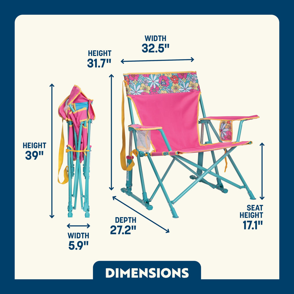GCI Outdoor Kickback Rocker Low Profile Rocking Camp Chair, Summer Floral