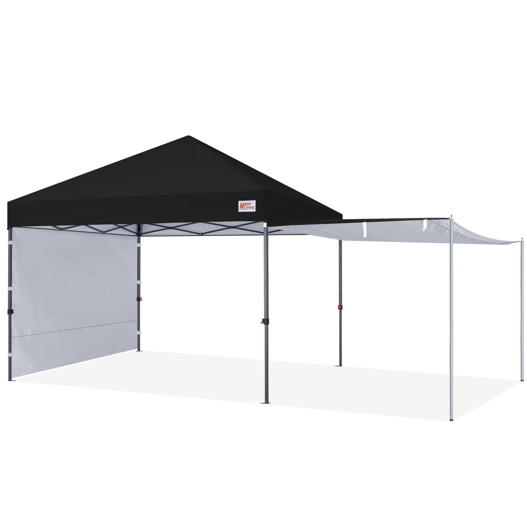 MASTERCANOPY 10 x 10ft Pop-up Canopy Tent with 2 Detachable Side Shades, White