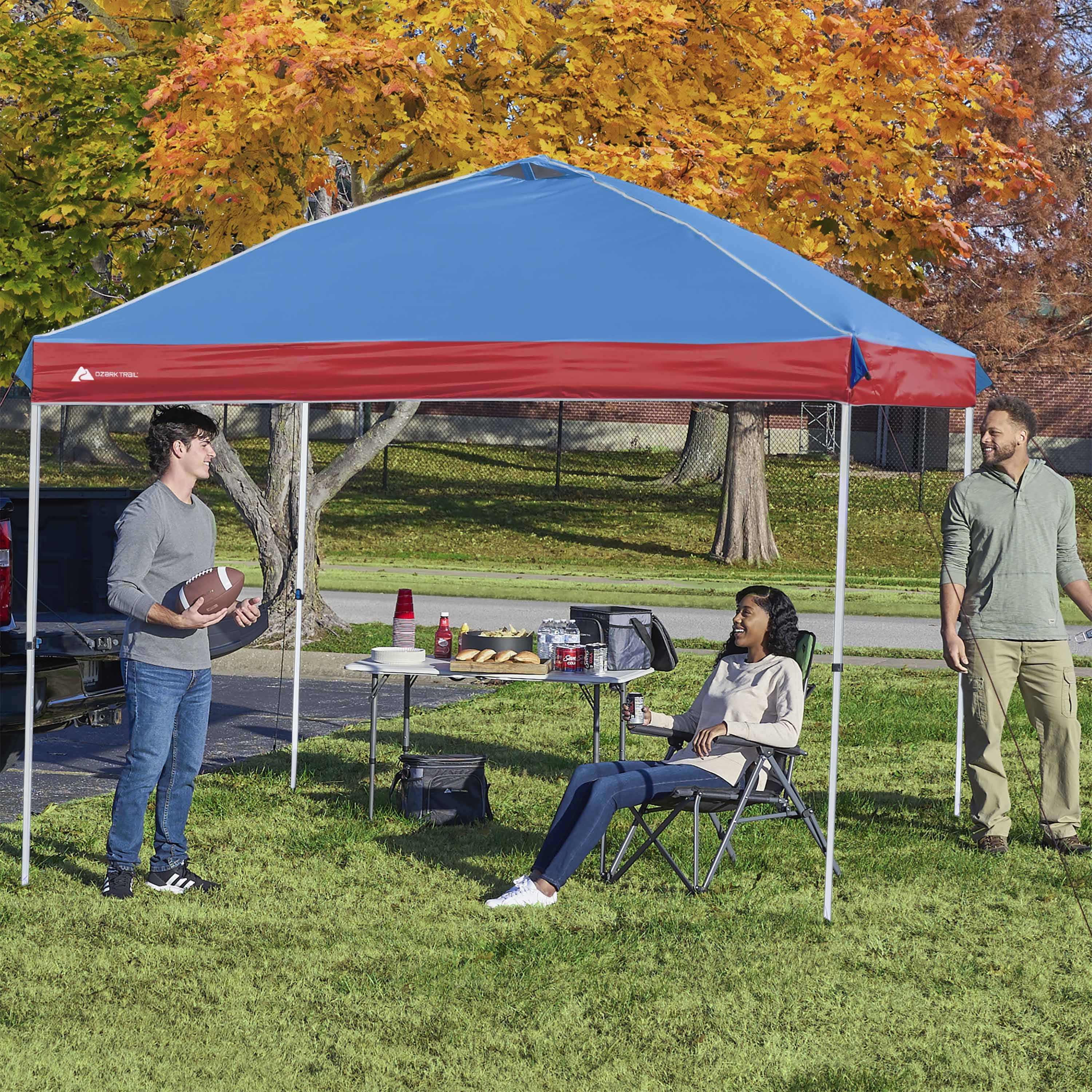 Ozark Trail 10x10 Instant Pop Up Canopy Tent with Simple Push Setup – Straight Leg Pop-Up Tent for Tailgating, Camping & Events, Gold