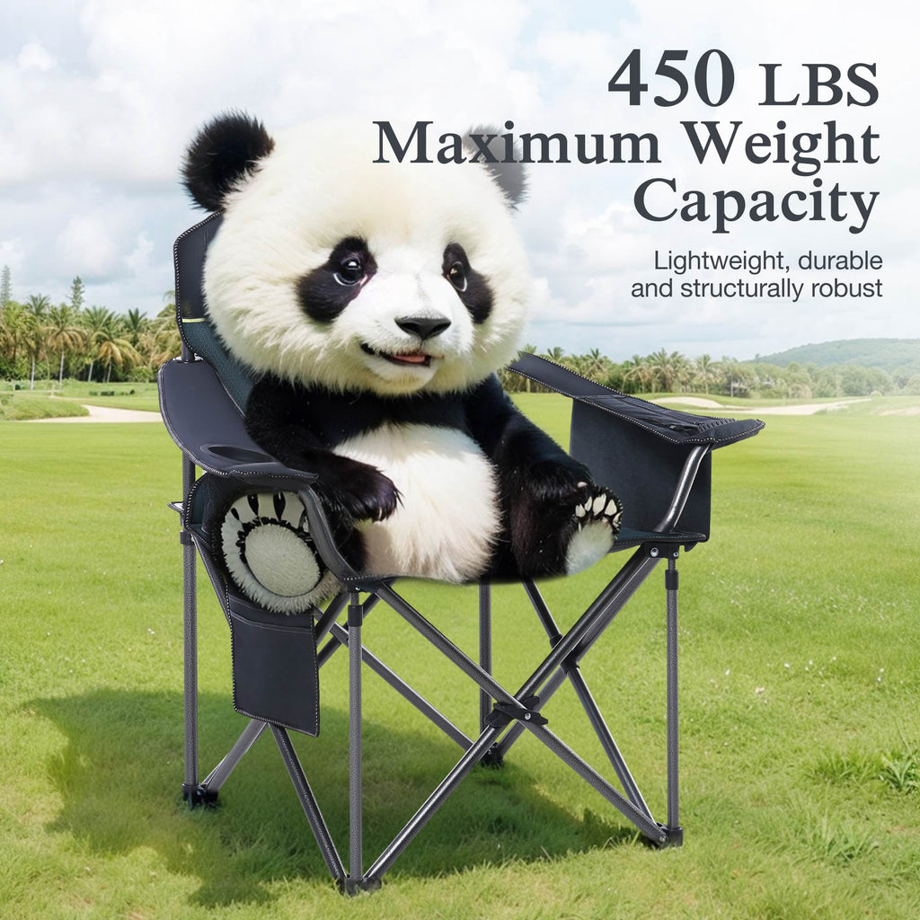 Sophia & William 2 Pack Oversized Camping Chair Heavy-Duty Steel Frame Supports 450Lbs, Foldable Outdoor Lawn Chair with Cup Holder for Backyard & Camping, Black