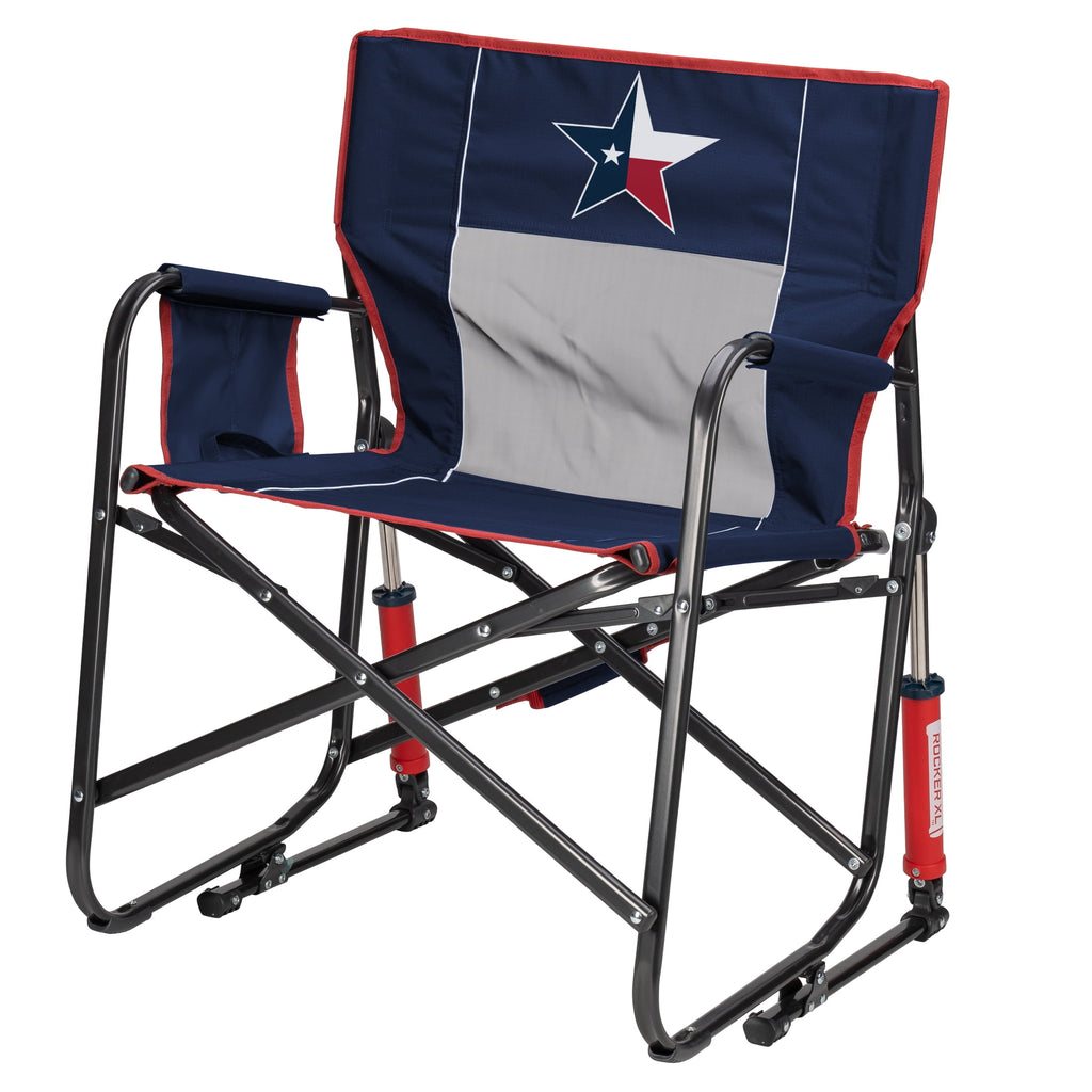 GCI Outdoor Freestyle Rocker XL Oversized Foldable Rocking Camp Chair, Pewter