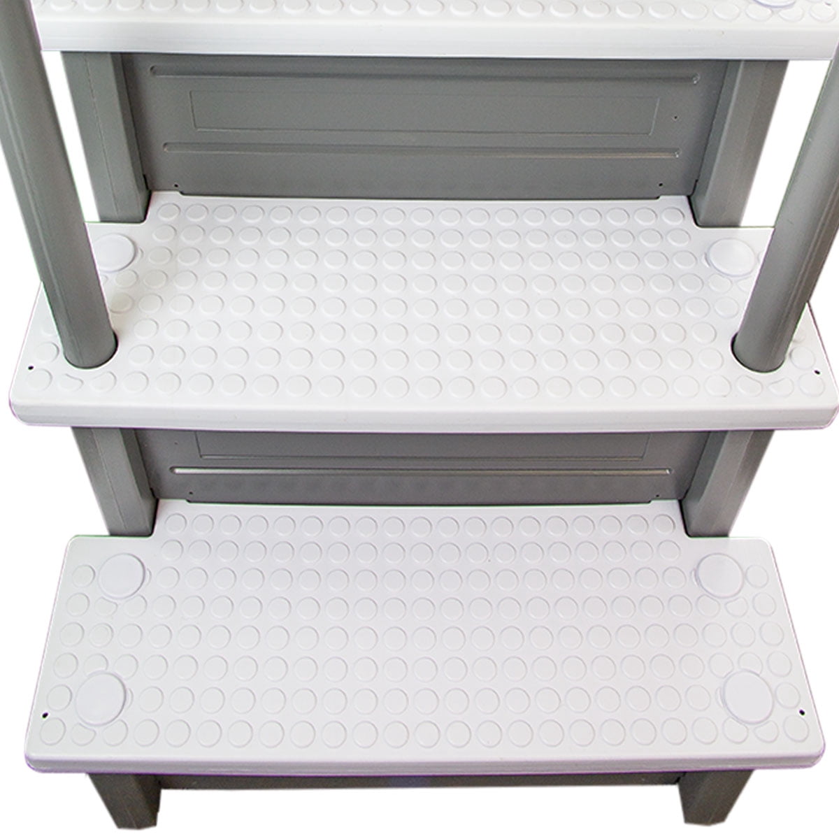 Aqua Select White Outside Flip-up Safety Ladder for Above Ground Pools 48-54H