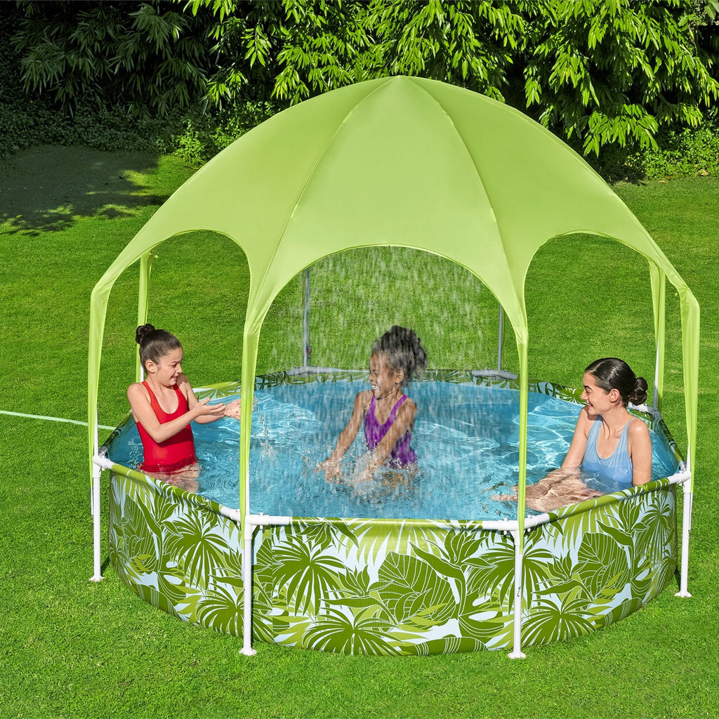 H2OGO!Splash-In-Shade Play Pool - 8' x 20 - 446 , UV Safe Shade Cover With Water Mister, Kids Pool