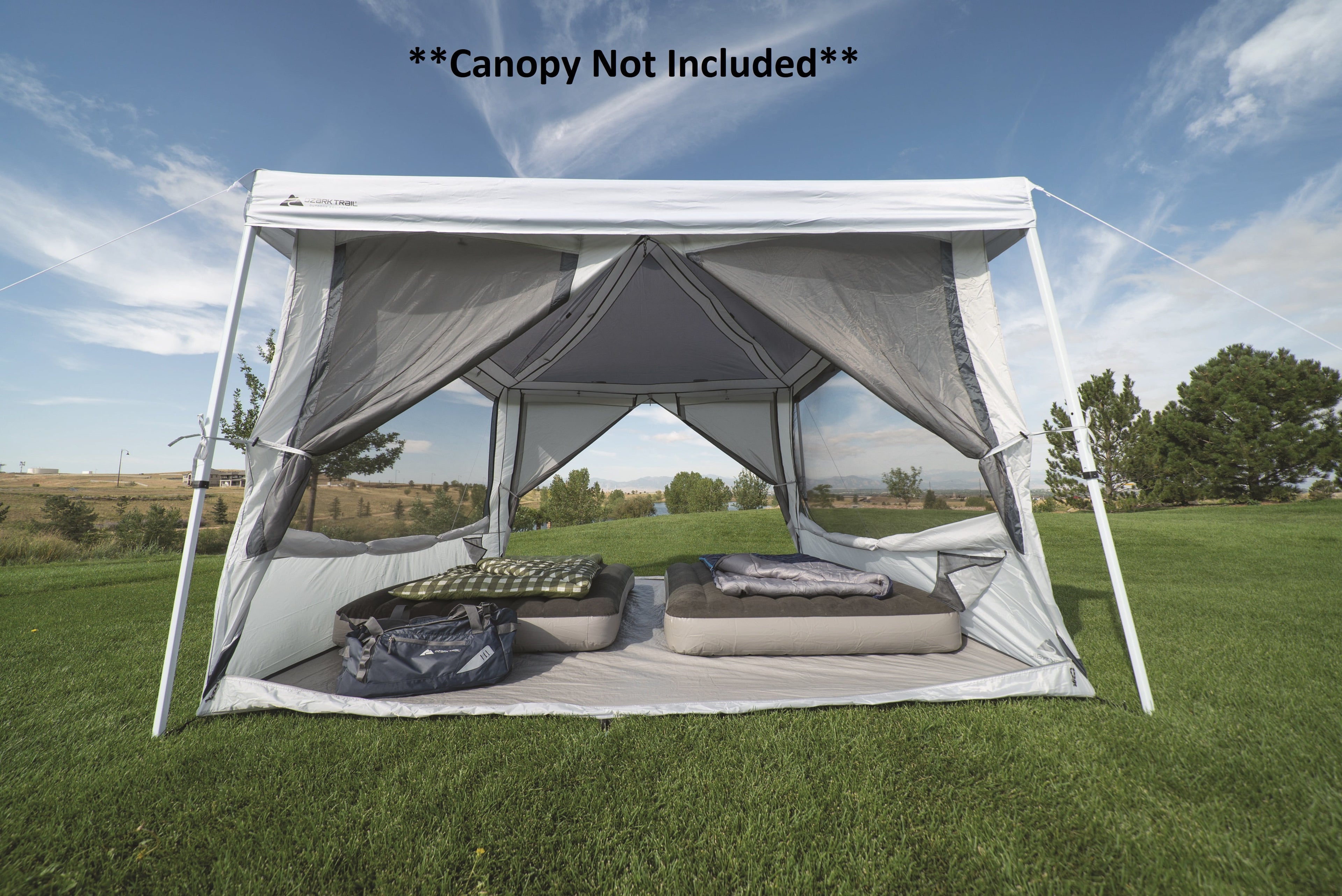 Ozark Trail 7-Person 2-in-1 Screen House Connect Tent with 2 Doors, Canopy Sold Separately