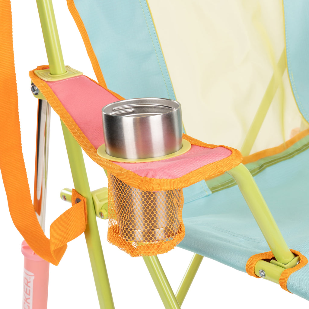 GCI Outdoor Comfort Pro Rocker Camping Chair with Mesh Backrest, Pastel Green Colorblock