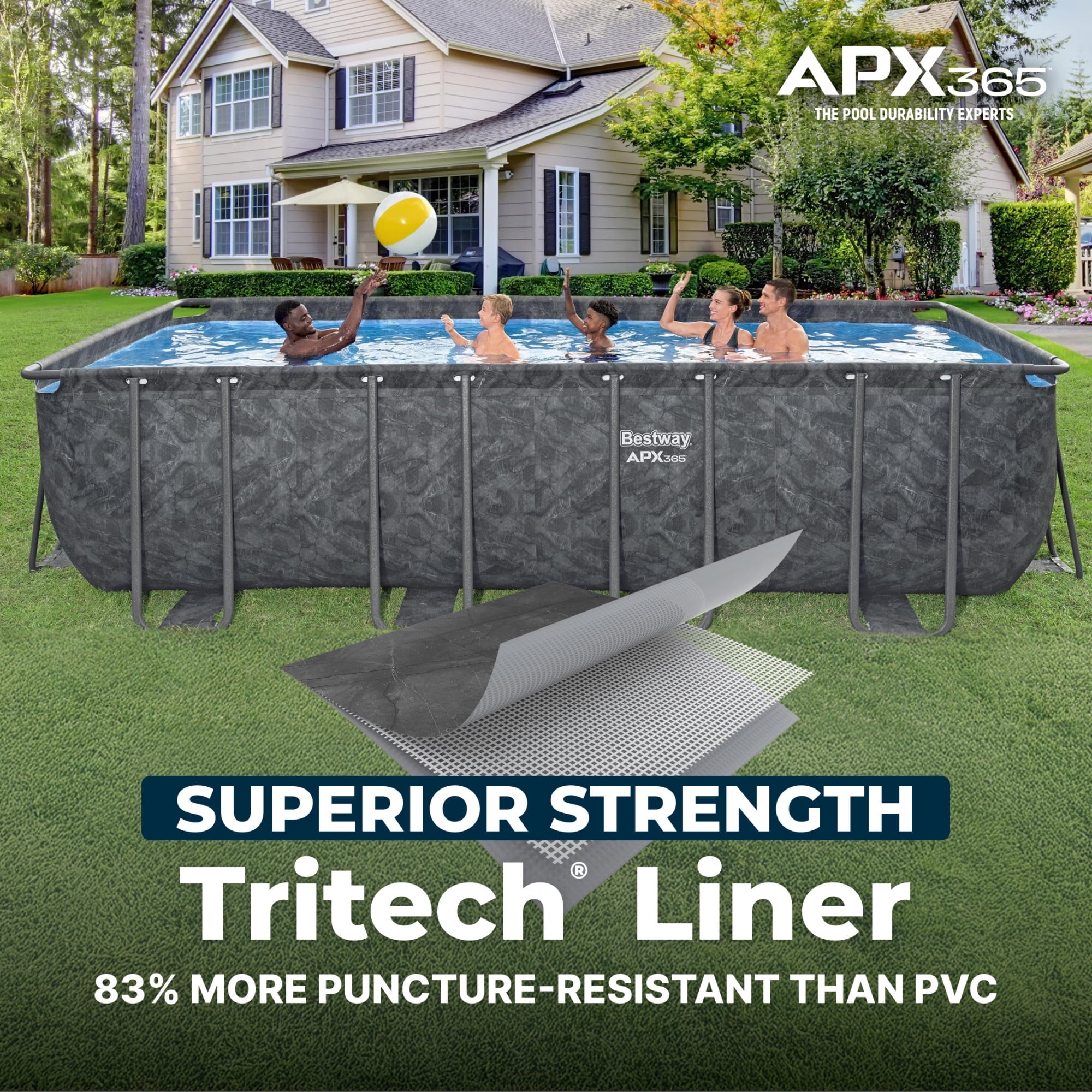 Bestway APX 365 18'x9'x52 Metal Frame Above Ground Pool Set with Sand Filter Pump