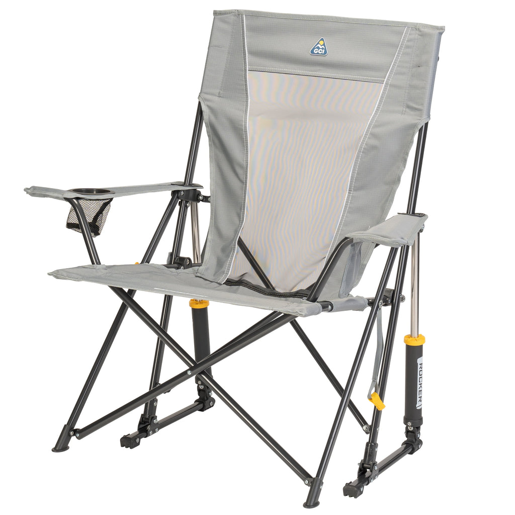 GCI Outdoor Comfort Pro Rocker Camping Chair with Mesh Backrest, Pastel Green Colorblock