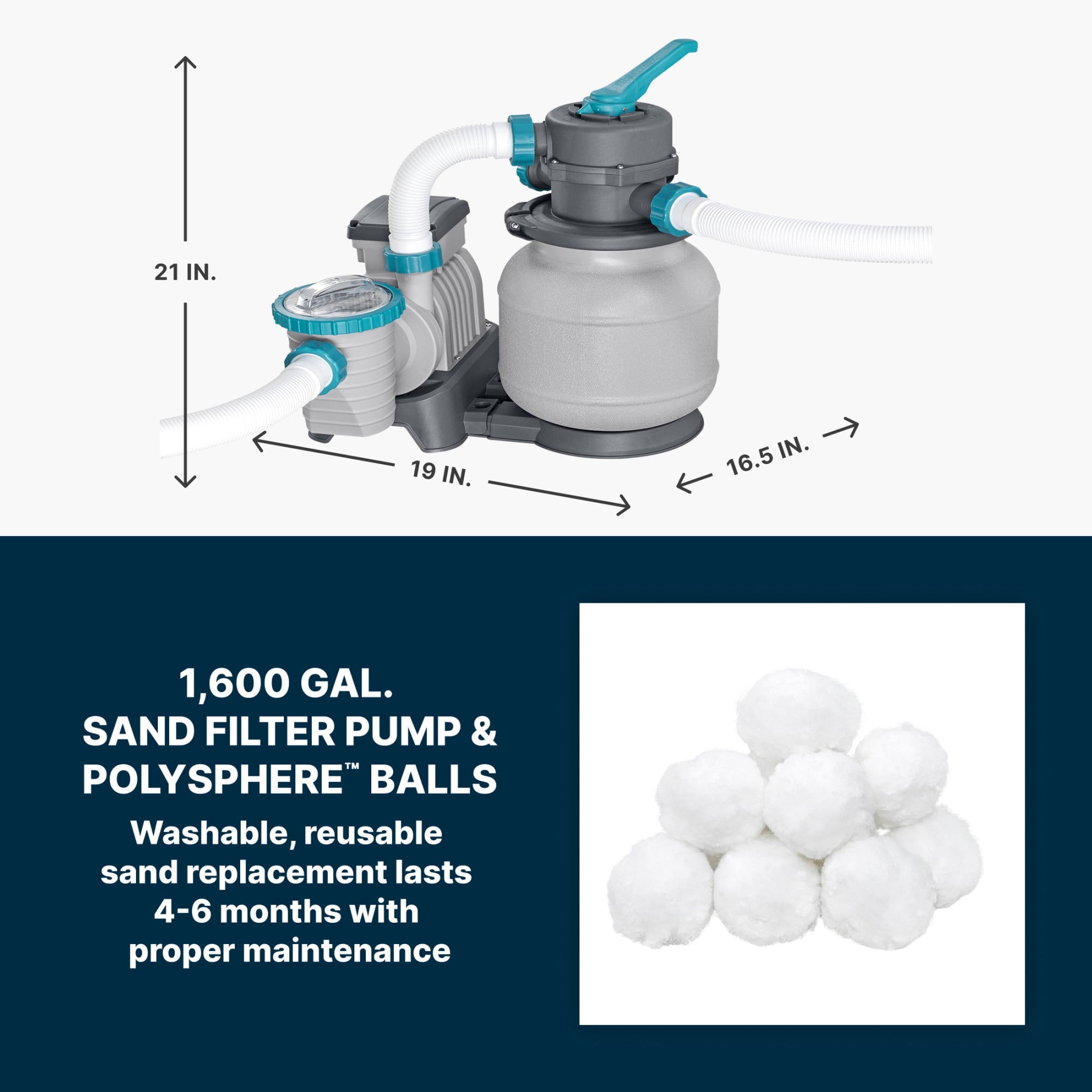 Bestway APX 365 18'x9'x52 Metal Frame Above Ground Pool Set with Sand Filter Pump