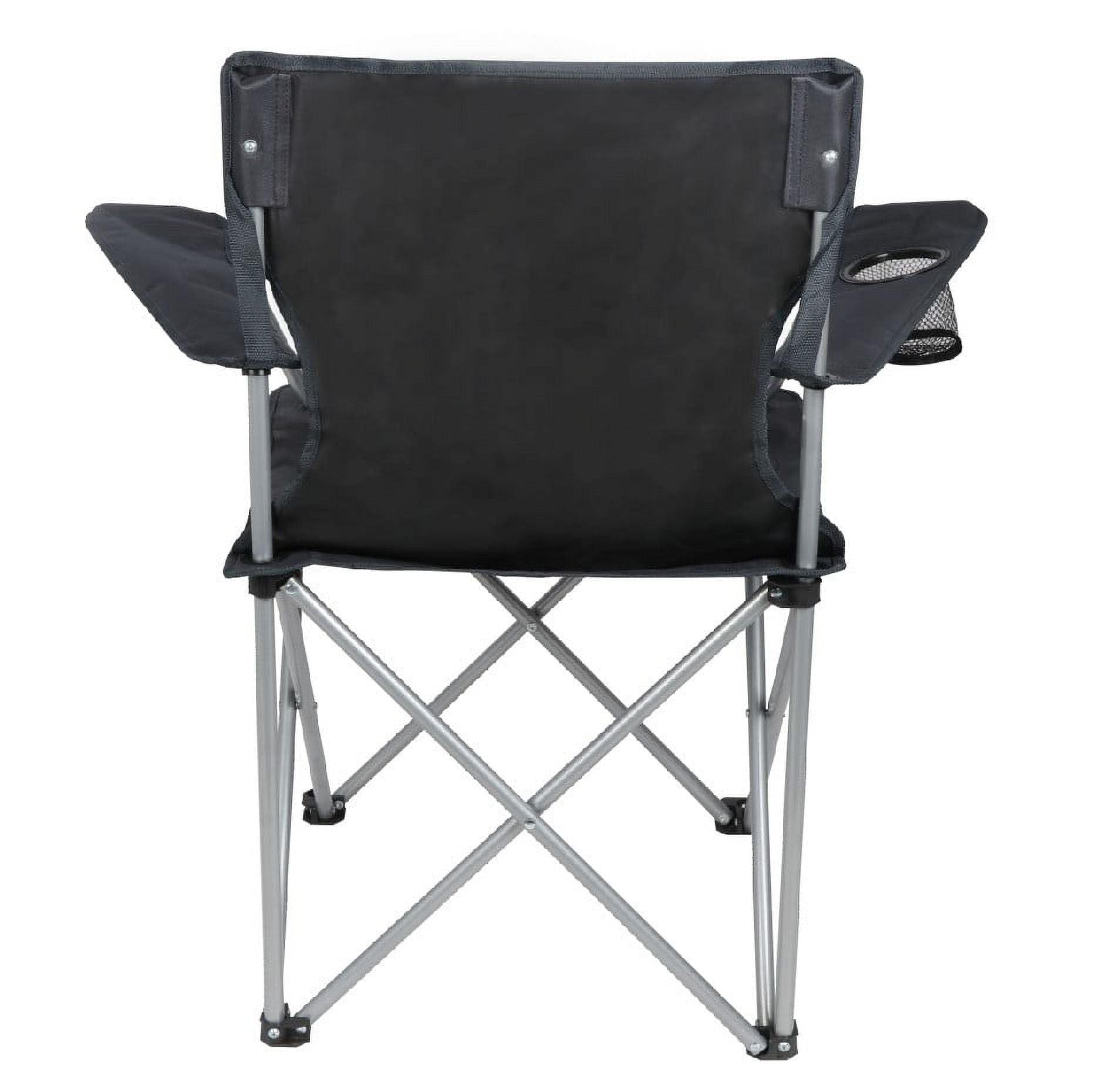 Ozark Trail Quad Folding Camp Chair with Cup Holder, Black