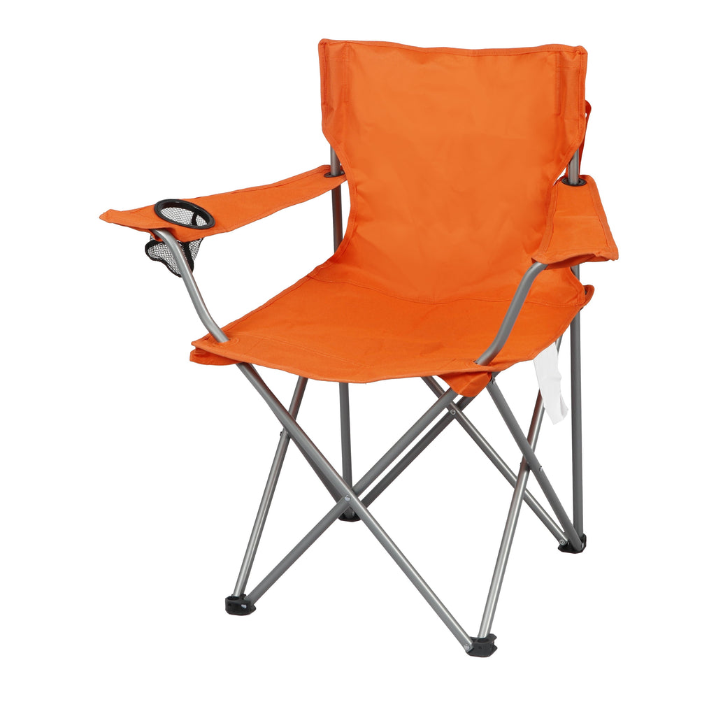 Ozark Trail Quad Folding Camp Chair with Cup Holder, Black