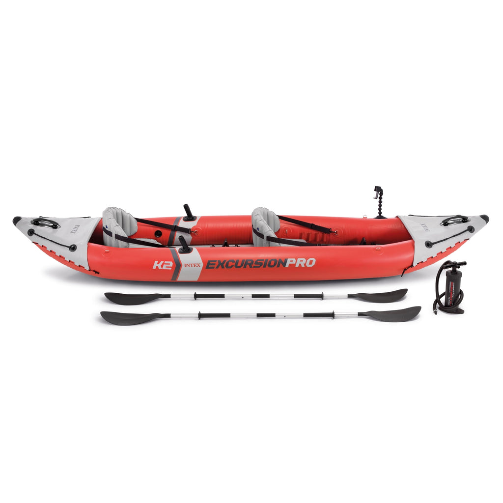 Intex Excursion Pro Inflatable 2 Person Vinyl Kayak with 2 Oars and Pump