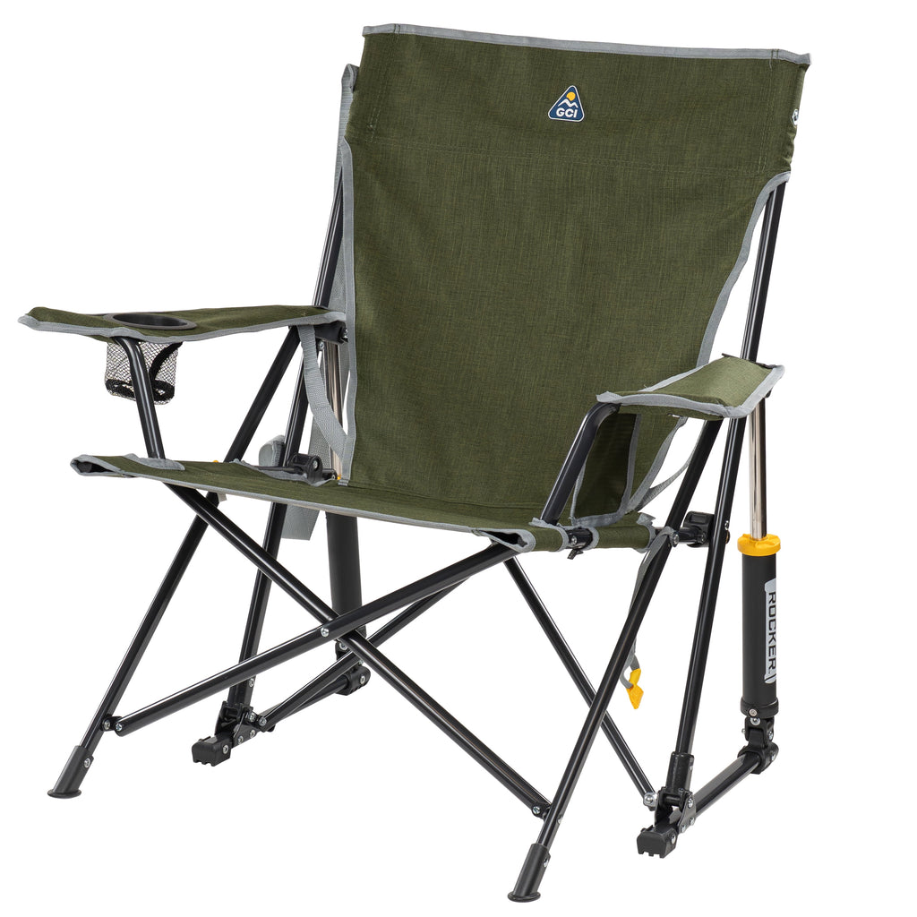 GCI Outdoor Kickback Rocker Low Profile Rocking Camp Chair, Summer Floral
