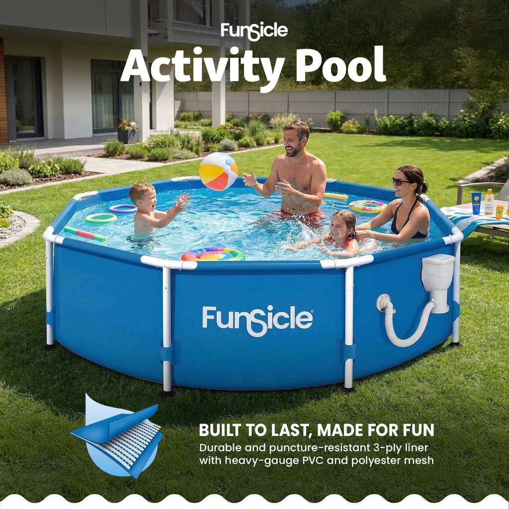 Funsicle 8' x 30 Outdoor Activity Round Frame Above Ground Swimming Pool Set
