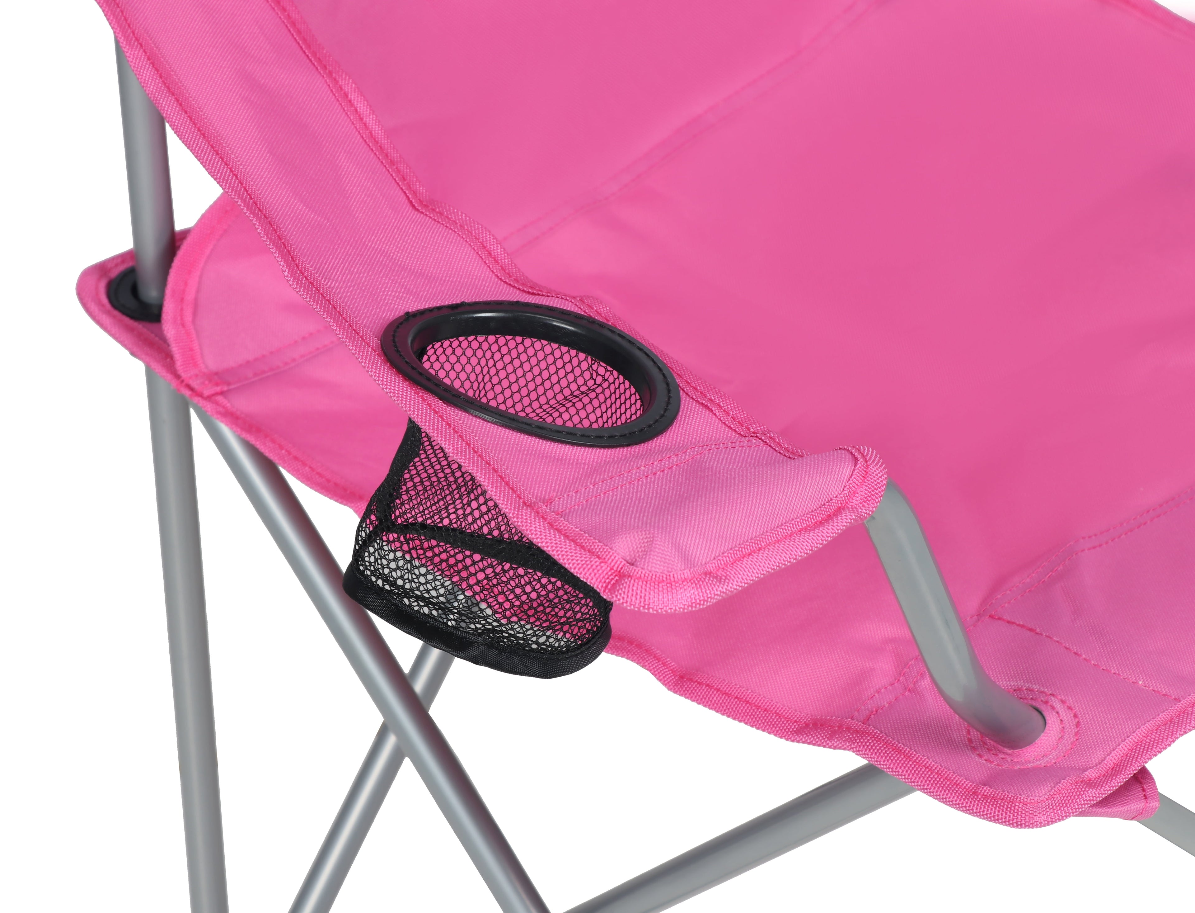 Ozark Trail Quad Folding Camp Chair with Cup Holder, Black