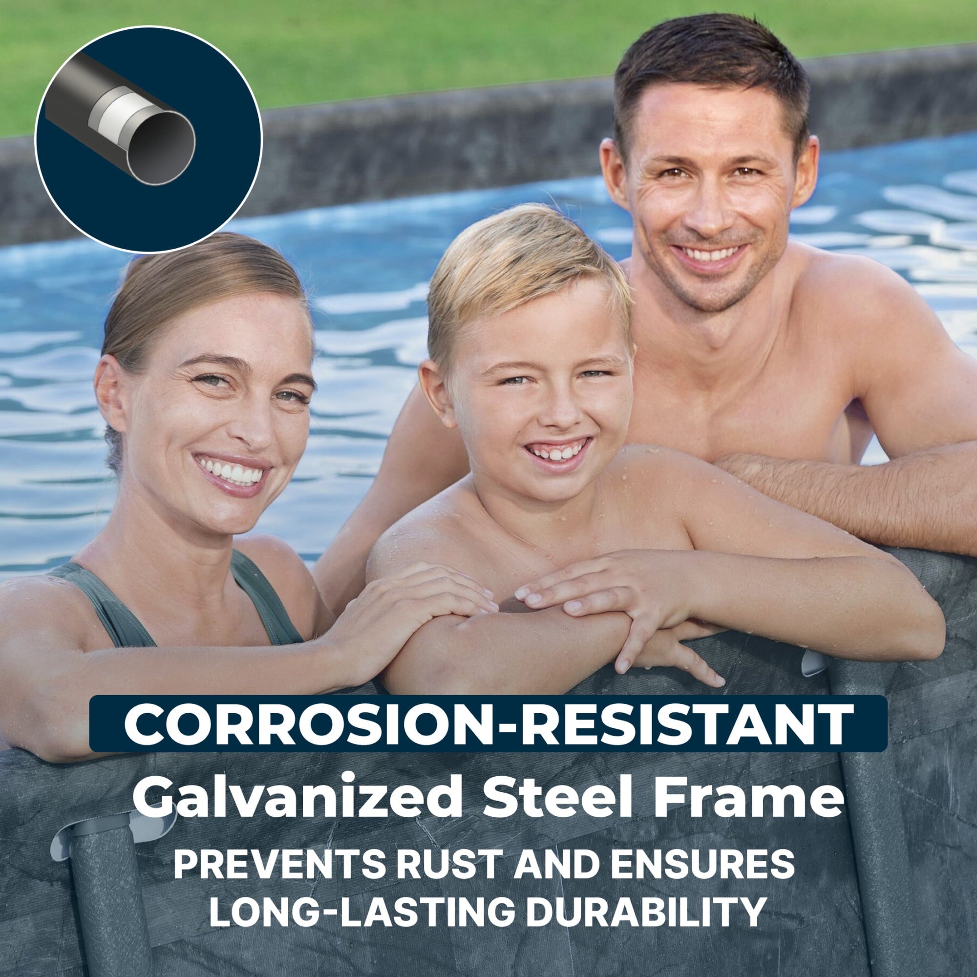 Bestway APX 365 18'x9'x52 Metal Frame Above Ground Pool Set with Sand Filter Pump