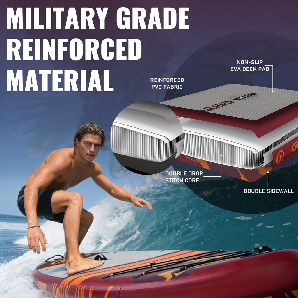 Genreen 11ft Inflatable Stand up Paddle Board (SUP), All-Around Fishing Paddle Board Full Kit for Youth & Adults