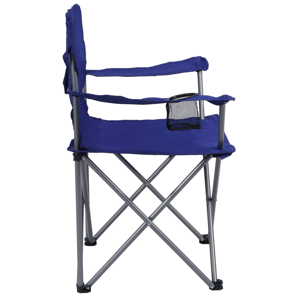 Ozark Trail Quad Folding Camp Chair with Cup Holder, Black