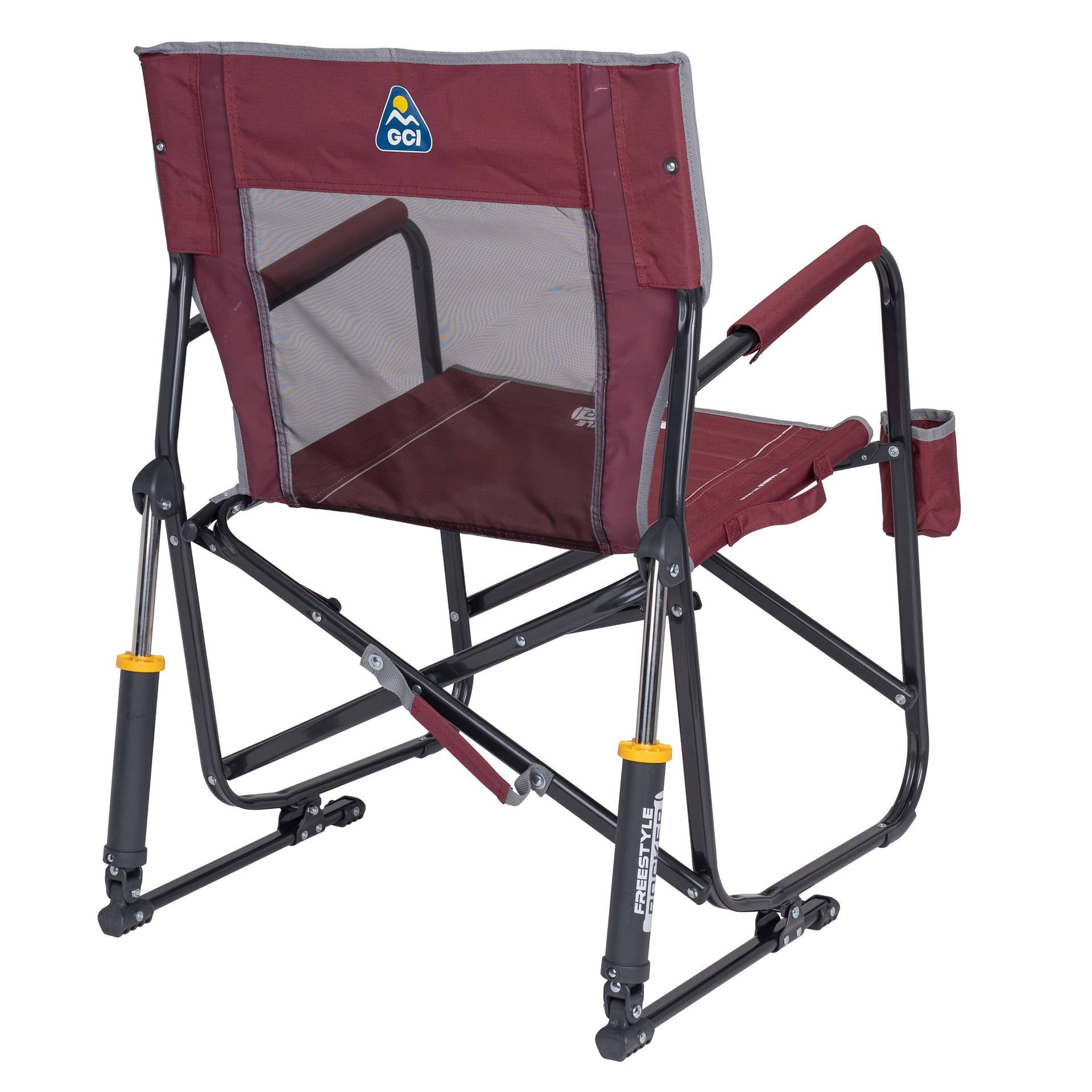 GCI Outdoor Freestyle Rocker Foldable Rocking Camping Chair, Black