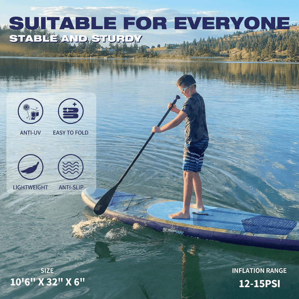 Rayocon Inflatable Paddle Board for Adults, 10'6 Stand Up Paddle Board, Wide Stable Touring SUP with Pump and Dry Bag