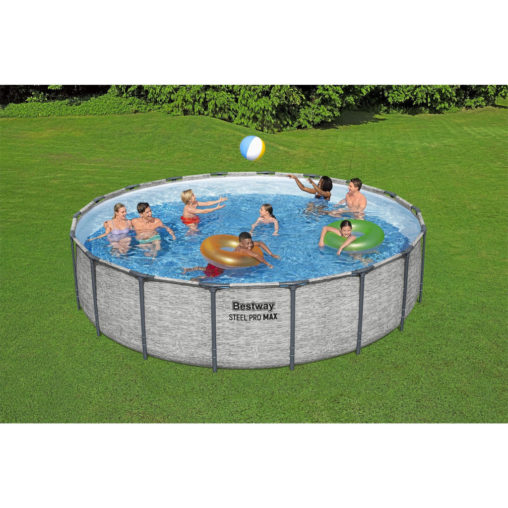 Bestway Steel Pro MAX 15’ x 48 Metal Frame Above Ground Pool, Blue, POOL ONLY