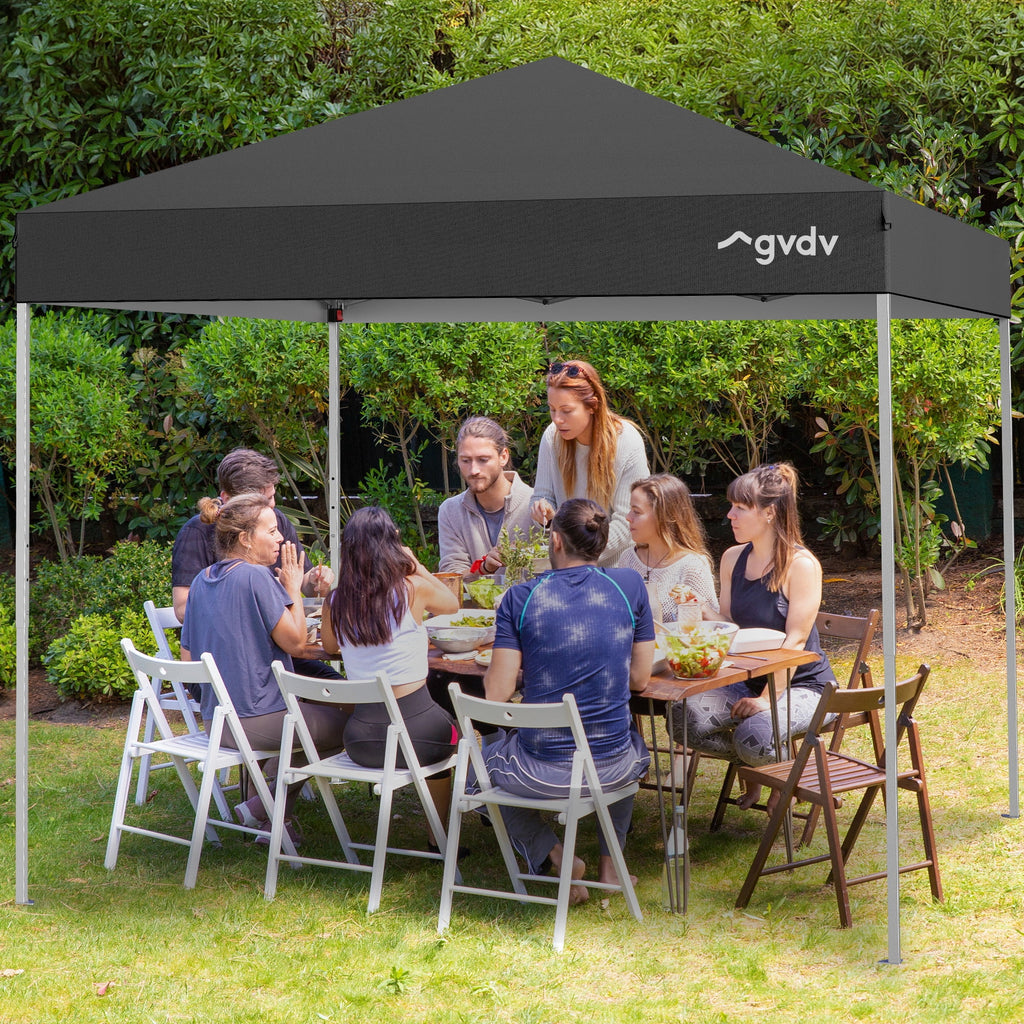 GVDV Canopy Tent, 10x10 ft Easy Pop up Outdoor Canopy Tent, Portable Straight Leg Gazebo Instant Canopy, Blue