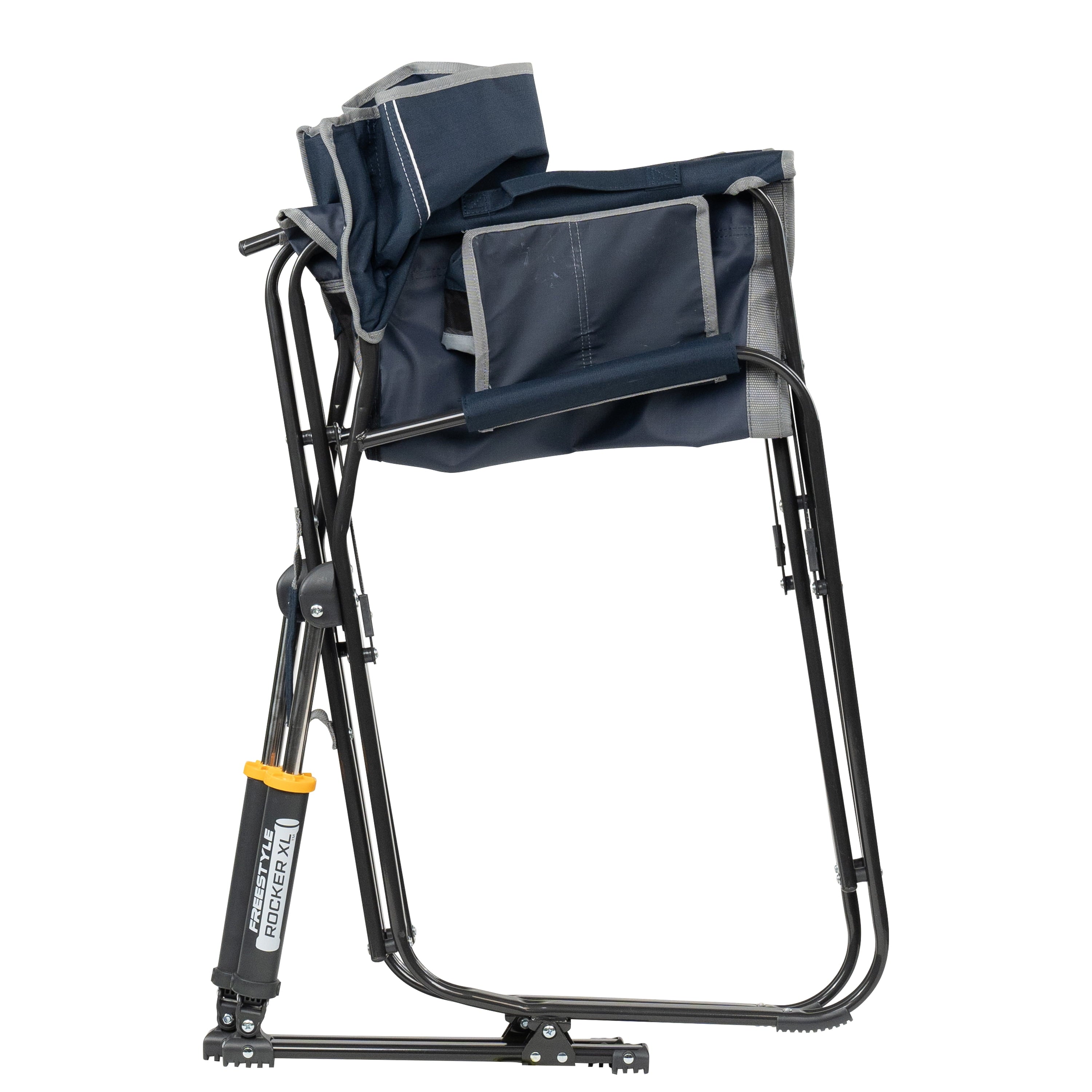 GCI Outdoor Freestyle Rocker XL Oversized Foldable Rocking Camp Chair, Pewter