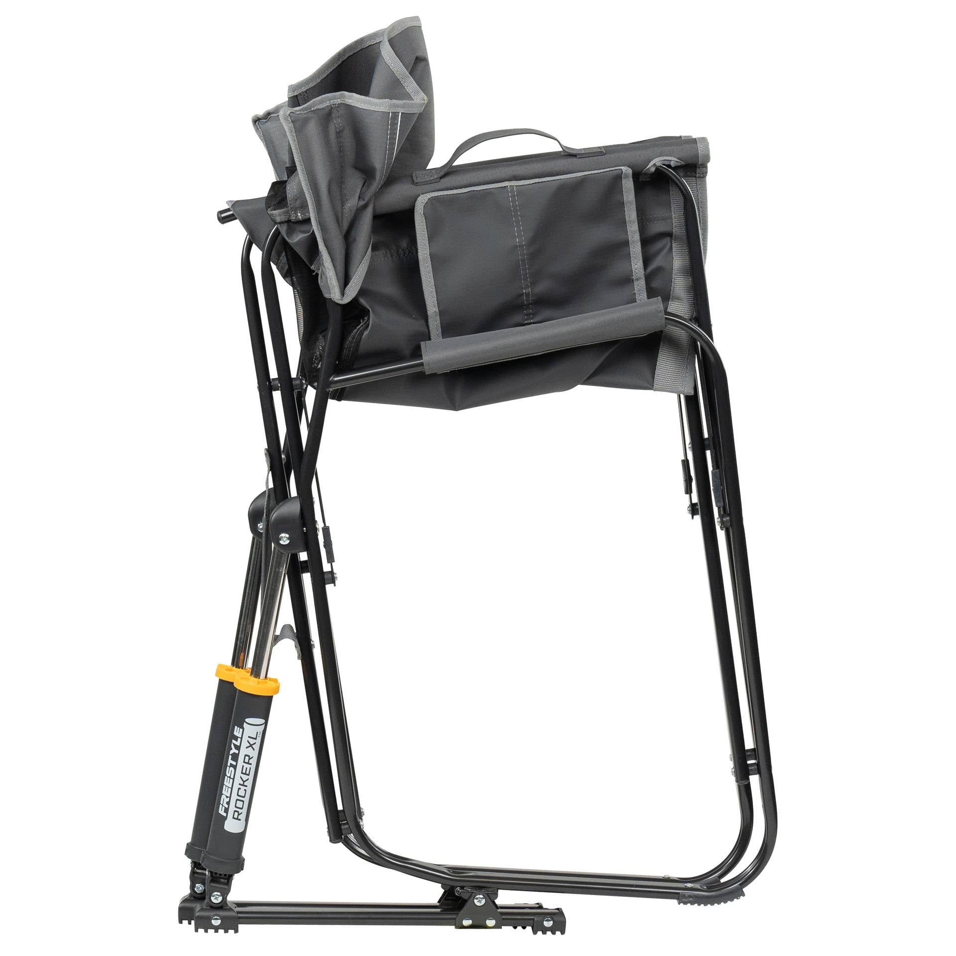 GCI Outdoor Freestyle Rocker XL Oversized Foldable Rocking Camp Chair, Pewter