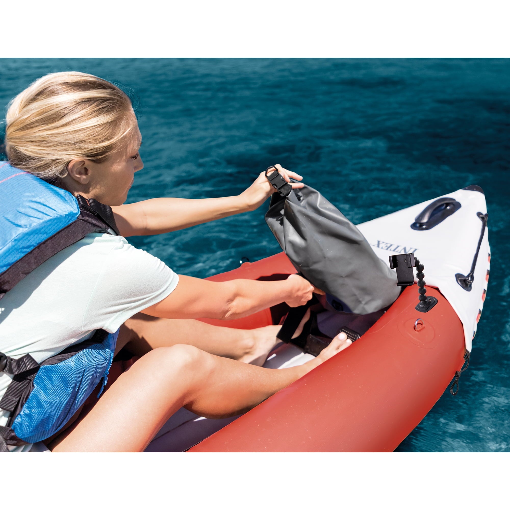Intex Excursion Pro Inflatable 2 Person Vinyl Kayak with 2 Oars and Pump