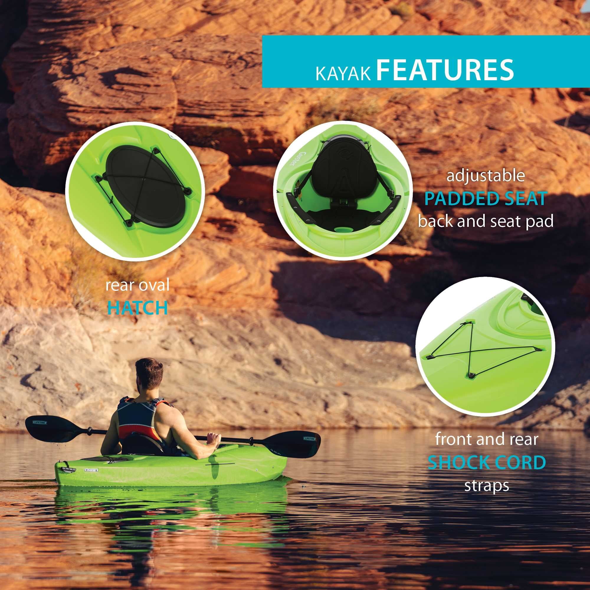 Lifetime Guster 10 ft Sit-Inside Kayak with Paddle, Emerald Fusion (91354)