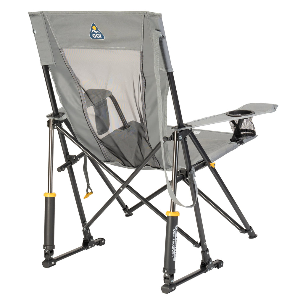 GCI Outdoor Comfort Pro Rocker Camping Chair with Mesh Backrest, Pastel Green Colorblock