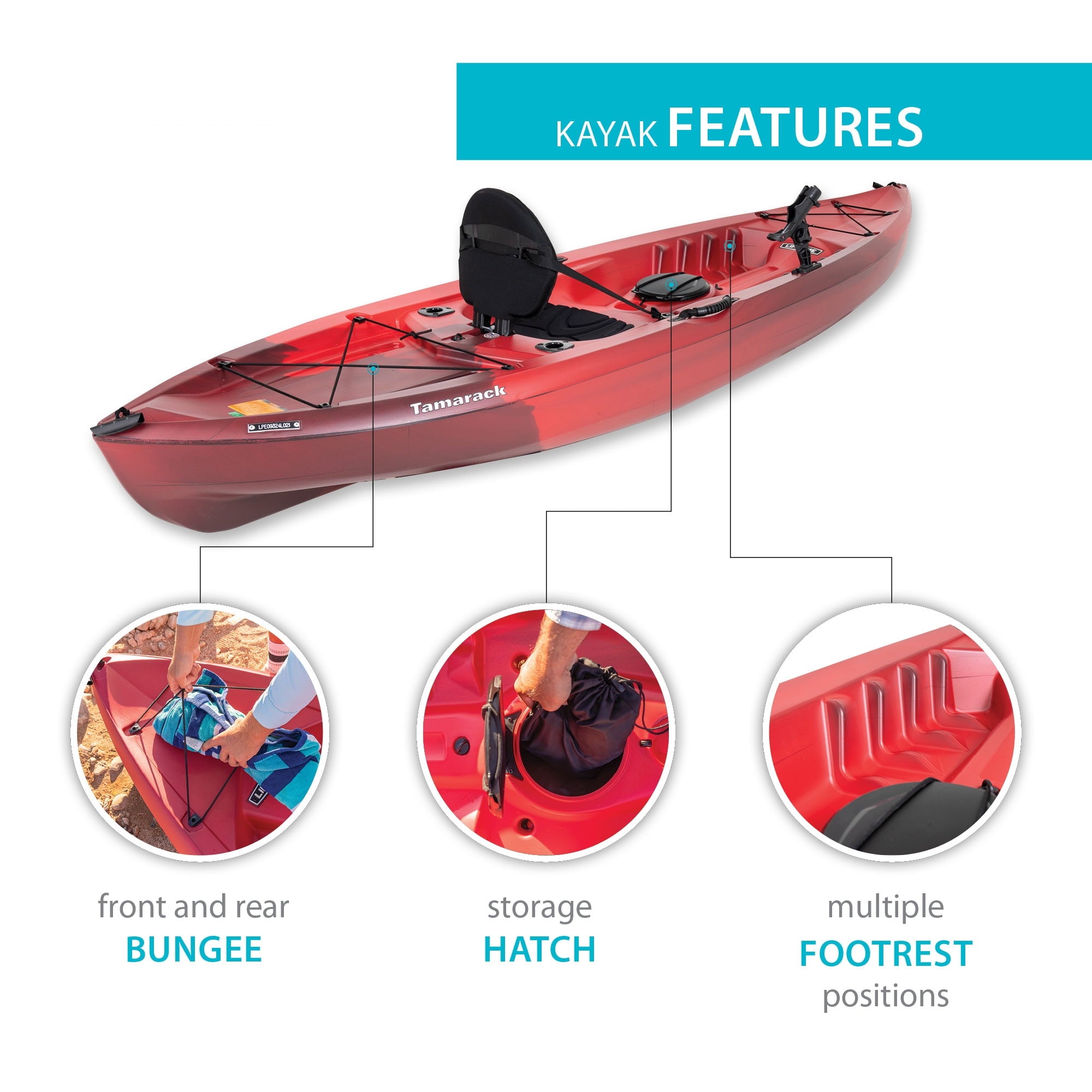 Lifetime Tamarack Angler 10 ft Sit-On-Top Fishing Kayak with Paddles, 2 Pack, Tan (90806)