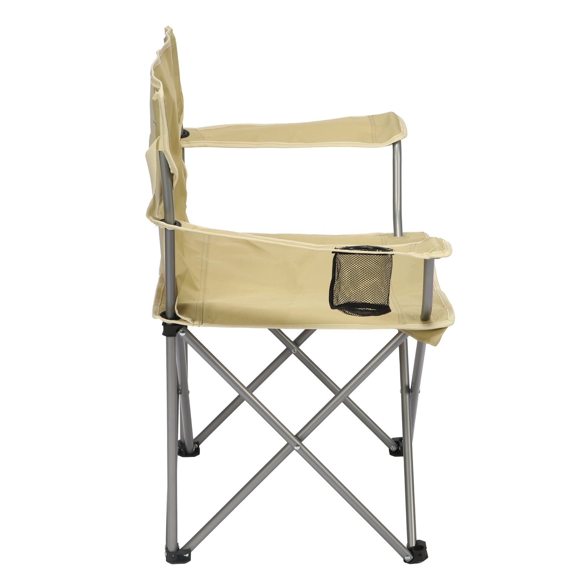 Ozark Trail Quad Folding Camp Chair with Cup Holder, Black