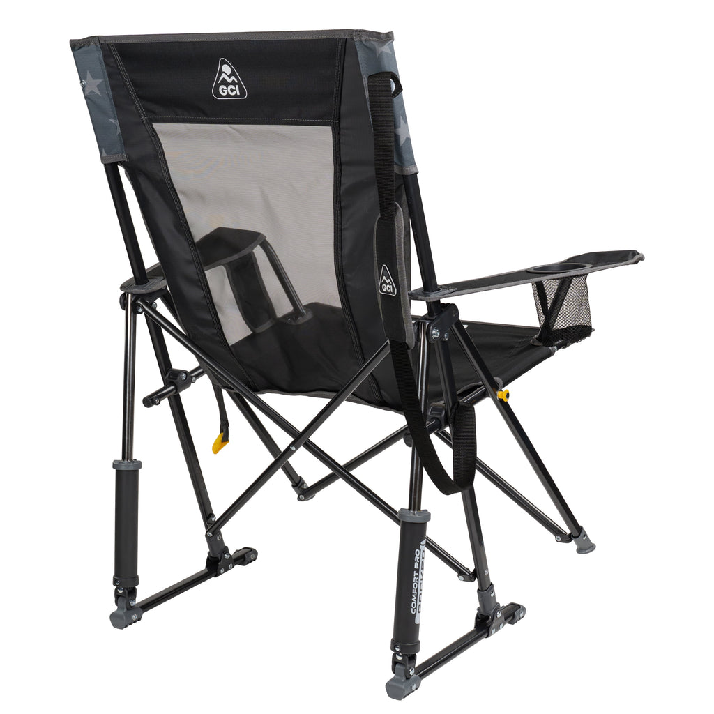 GCI Outdoor Comfort Pro Rocker Camping Chair with Mesh Backrest, Pastel Green Colorblock