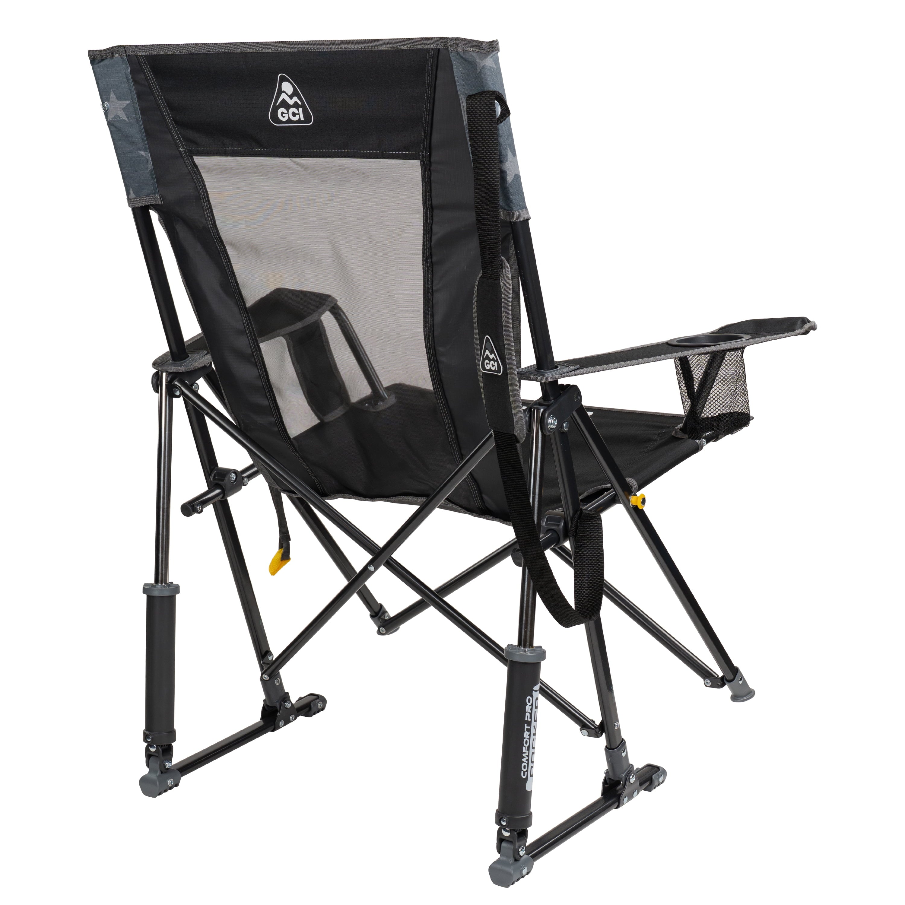 GCI Outdoor Comfort Pro Rocker Camping Chair with Mesh Backrest, Pastel Green Colorblock