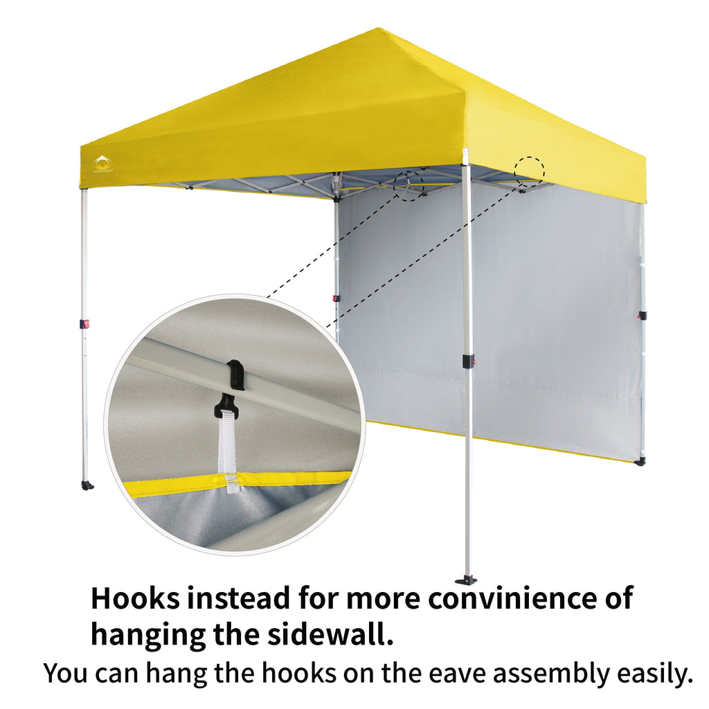 CROWN SHADES 10'x10' Instant Canopy Tent with 1 Sidewall with One Push Setup Sun Shelter for Events Parties Sky Blue