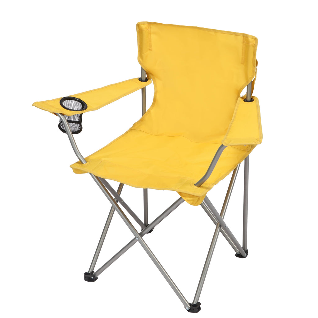 Ozark Trail Quad Folding Camp Chair with Cup Holder, Black