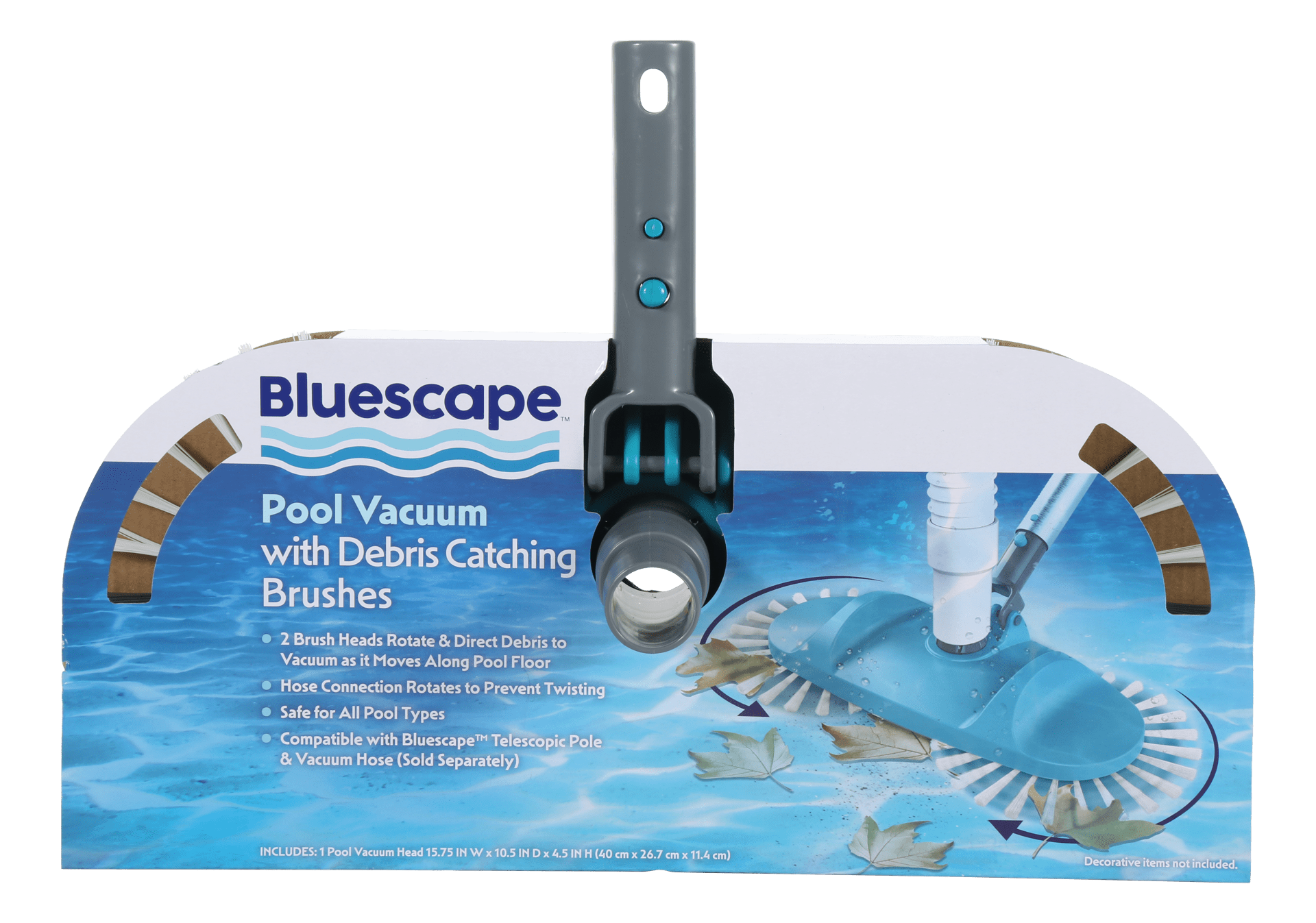 Bluescape Pool Vacuum with Debris Catching Brushes