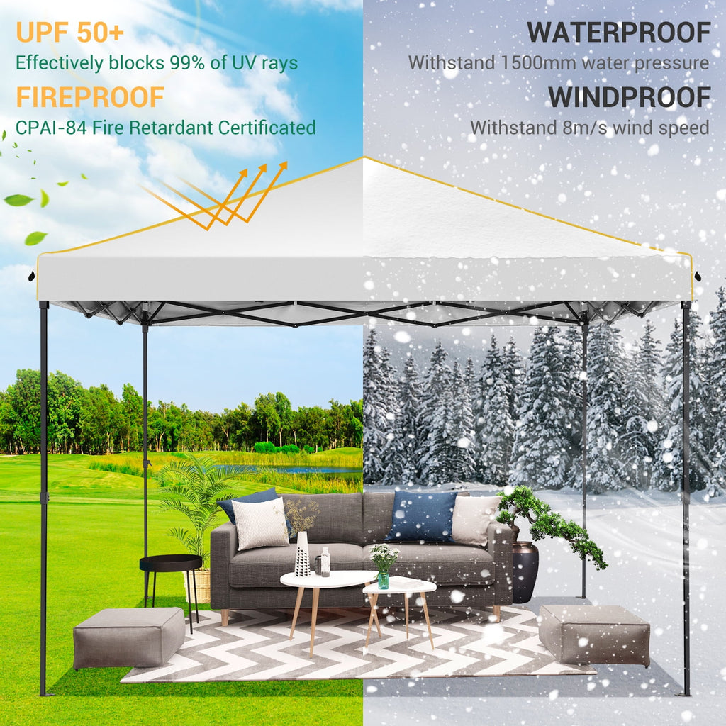 HOTEEL Pop up Canopy Tent 10x10 Commercial Instant Canopy with 4 Sidewalls & Carry Bag,Portable Tent for Parties Beach Camping Party Event Shelter Sun Shade,Dark Blue