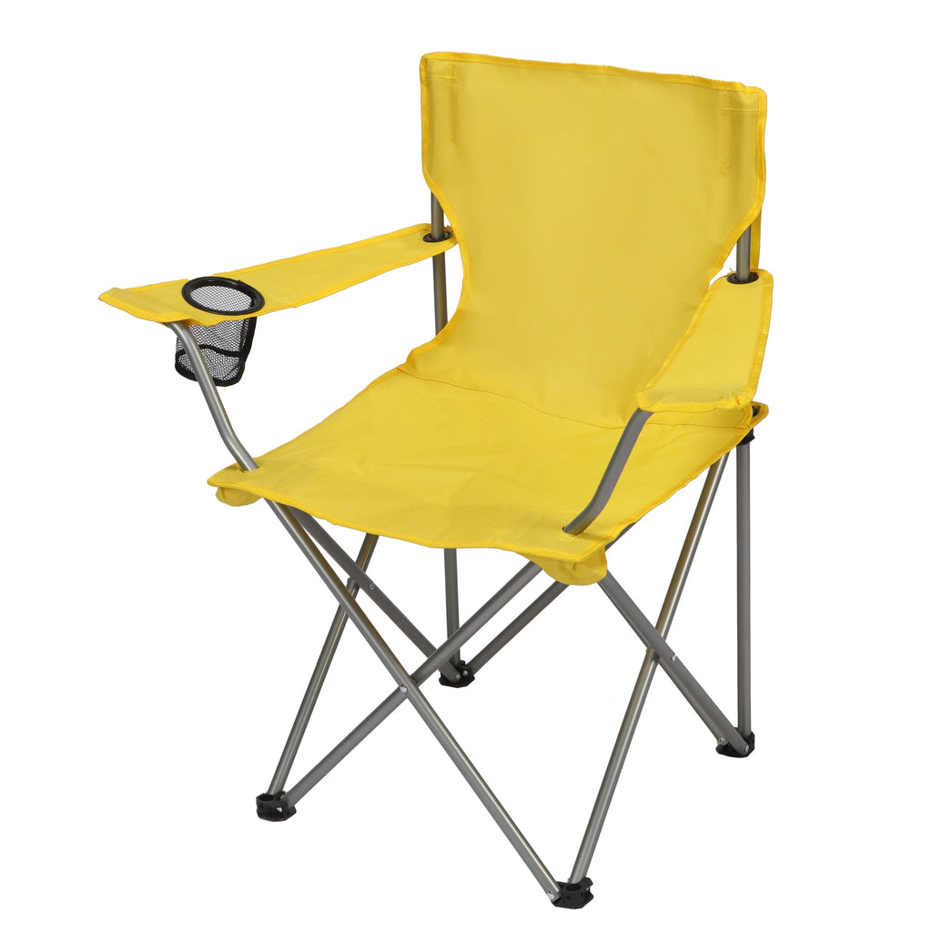 Ozark Trail Quad Folding Camp Chair with Cup Holder, Black