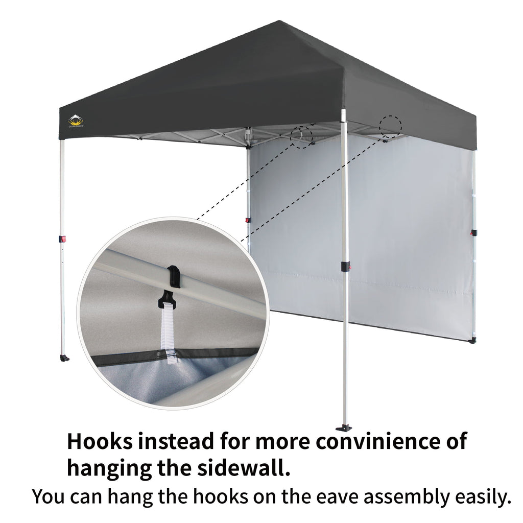 CROWN SHADES 10'x10' Instant Canopy Tent with 1 Sidewall with One Push Setup Sun Shelter for Events Parties Sky Blue