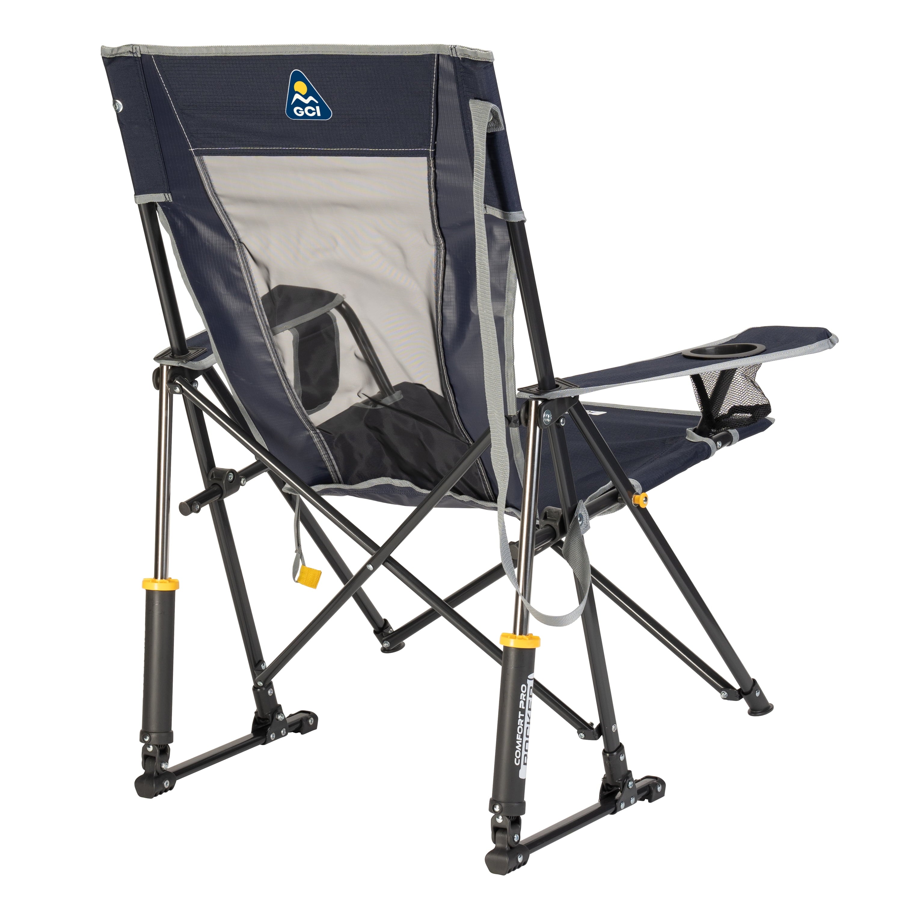 GCI Outdoor Comfort Pro Rocker Camping Chair with Mesh Backrest, Pastel Green Colorblock