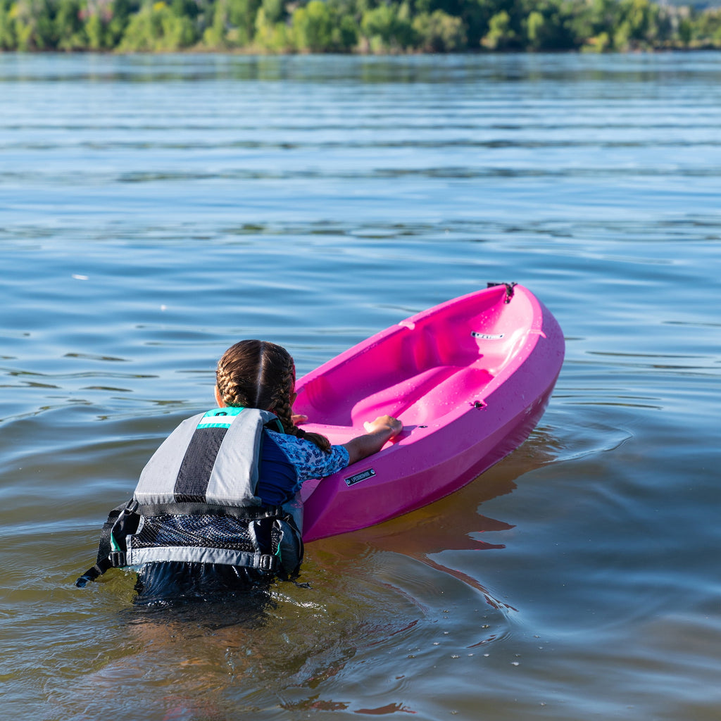 Lifetime Wave 6 ft Youth Sit-On-Top Kayak with Paddle, Fire Red (91401)